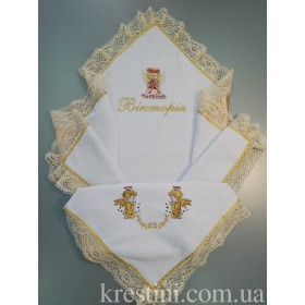 Крыжма для Виктории с ангелочками